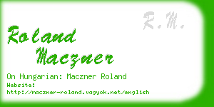 roland maczner business card